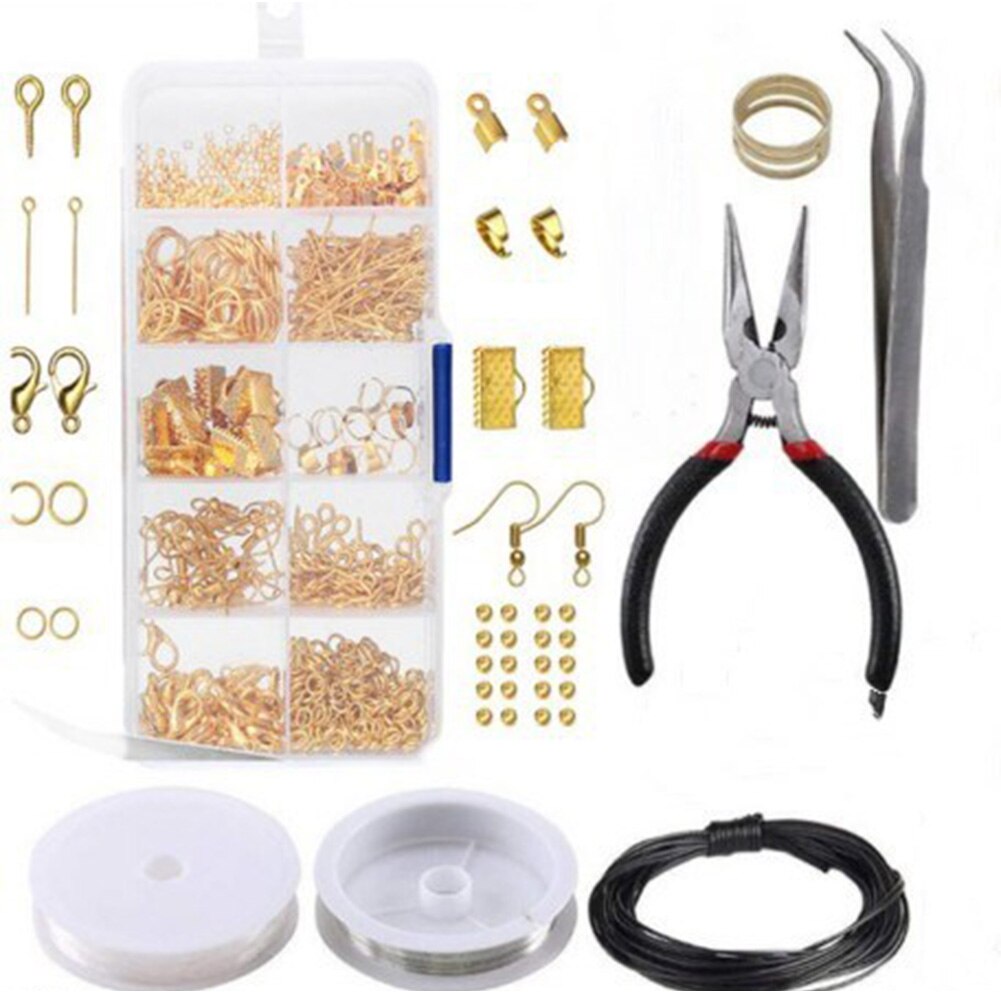 10 Grids Metal Jewelry Making Kit DIY Necklace Materials Repair Tool With Accessories Findings And Beading Wires Adults Supplies