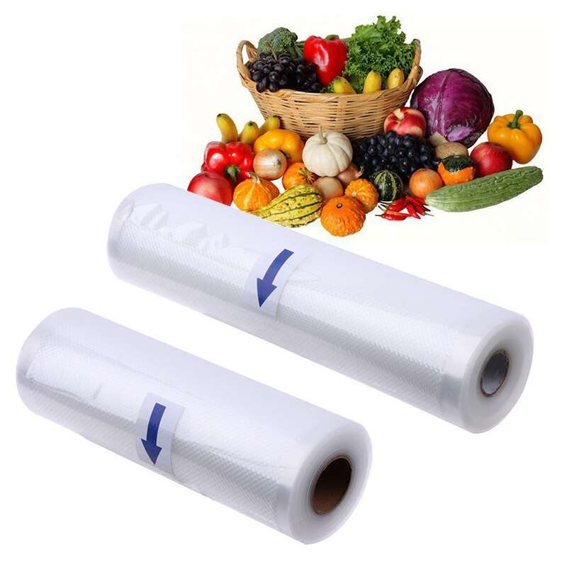 Saran Wrap 1 Roll Vacuum Food Storage Bag With Lines Kitchen Sealer Rolls PA Food-Grade Keep Fresh Membranes