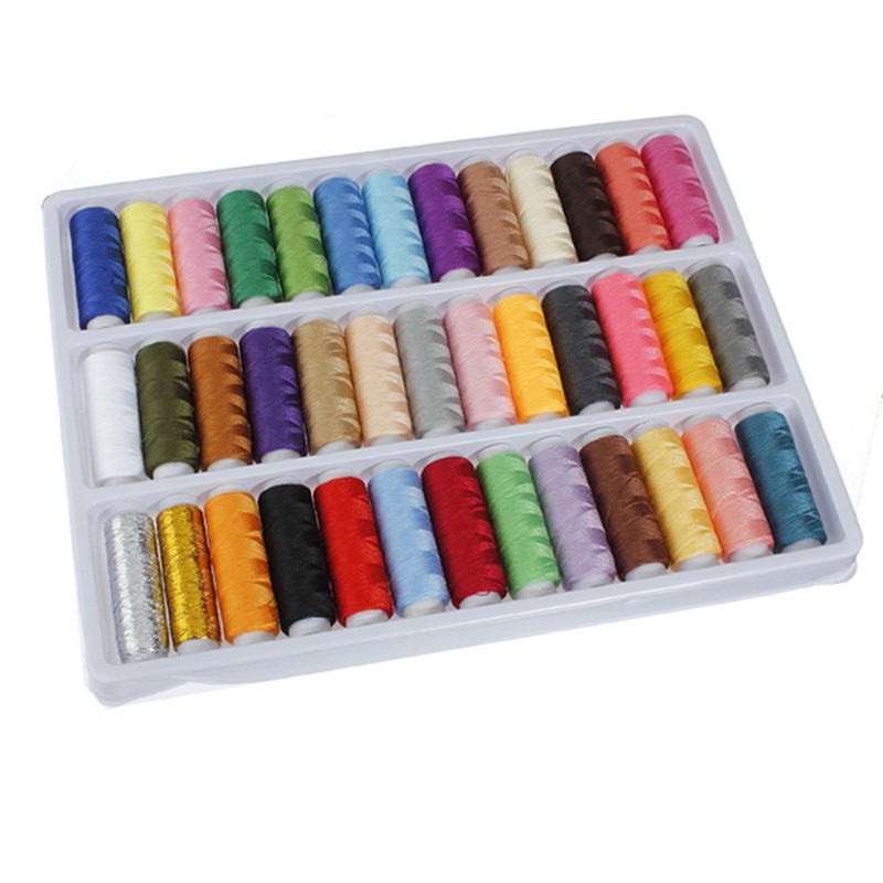 39 Rolls Assorted Colour Spools Polyester Thread For Sewing Hand Machine: Default Title