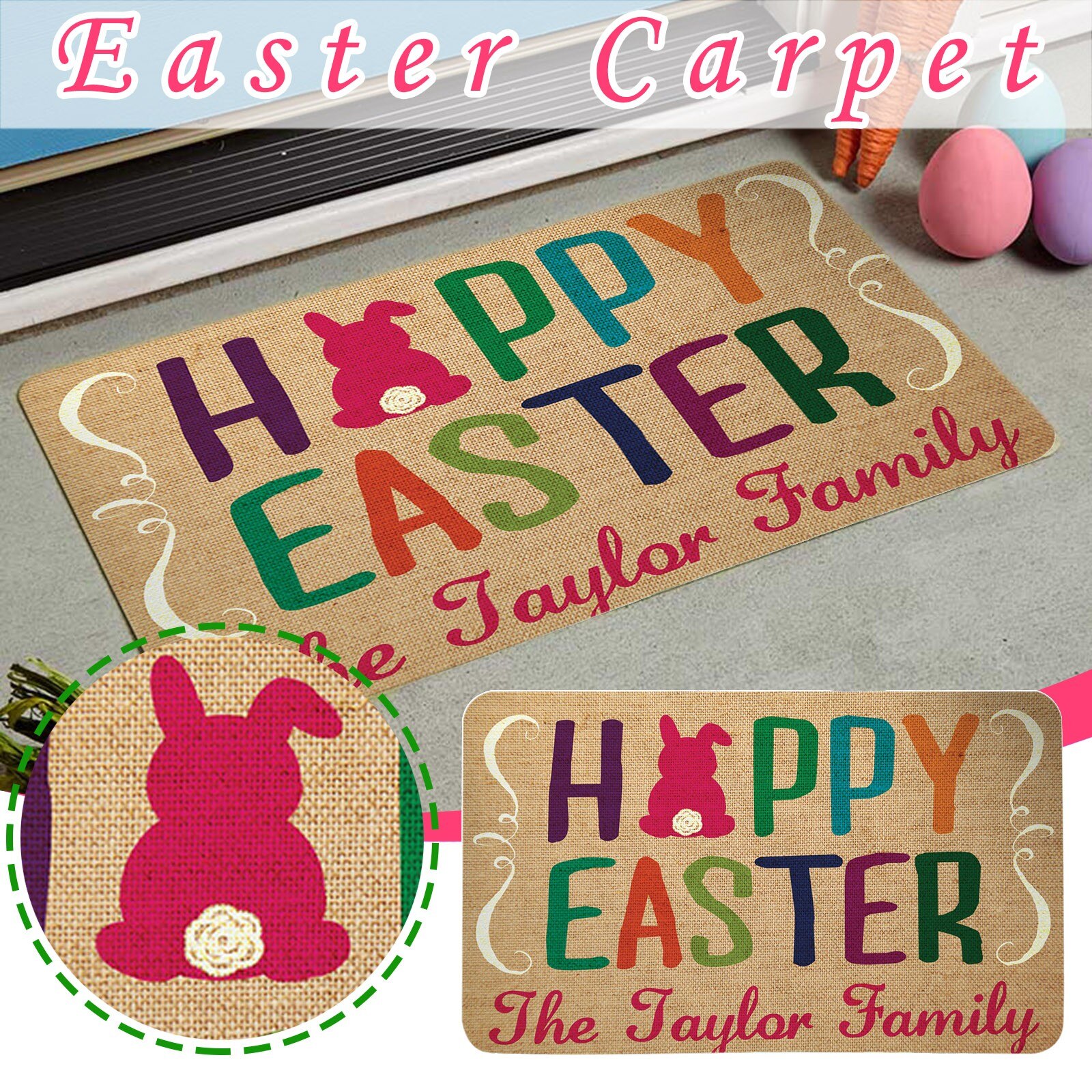 El día de Pascua felpudos de Bienvenido a casa decoración de alfombras alfombra habitación CarpetSupport y . Exclusivo.: B