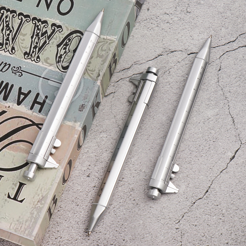 1PC Multifunctional Vernier Calipers Pen 0.5mm Blue Black Gel Ink Pen Roller Ballpoint Pen Stationery School Office Supply