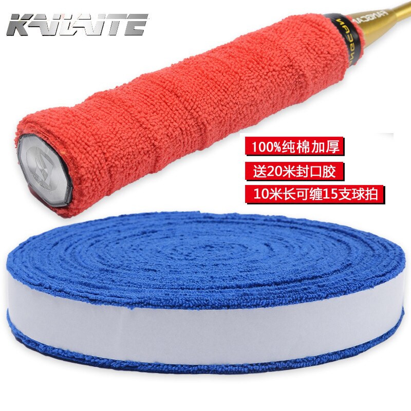 KAILITE Anti-slip badminton tennis Cotton 1 Reel 10M Towel glue grip overgrips badminton racket overgrips 6 Colors