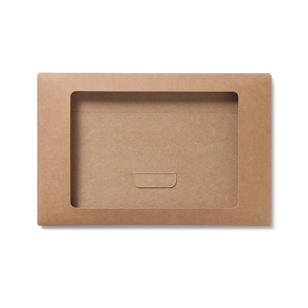 Sobres de ventana hueca para tarjetas de felicitación, sobres Grandes Vintage de papel Kraft negro, 10,5x16cm, 10 unids/lote