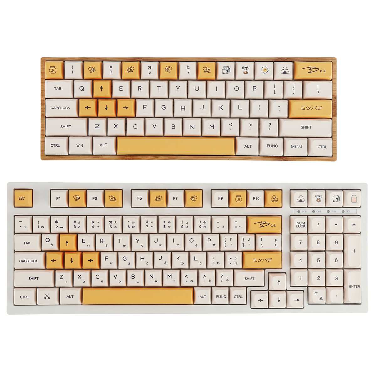 Keycaps 140 nøkkel pbt keycap farge-under xda profil melk hvit honning japanske eller engelske keycaps til spilling mekanisk tastatur