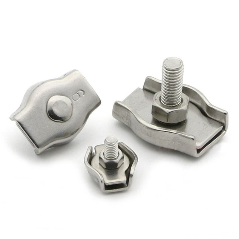 5 Pcs 304 Roestvrij Staaldraad Clip Enkele Grips Kabel Klem Marine Hardware