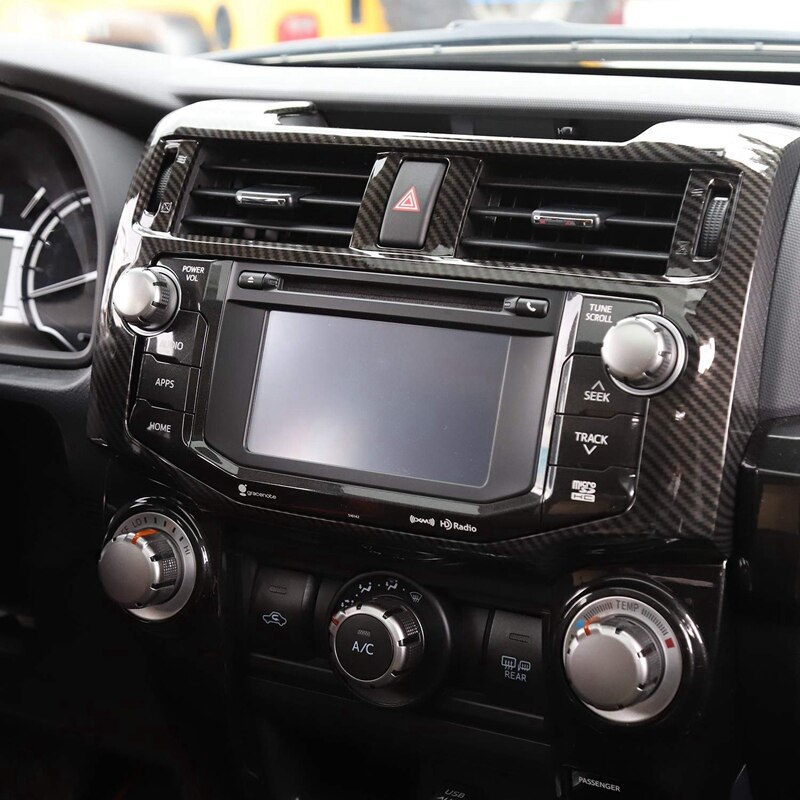 Center Console Navigation Trim Panel Center Console Dashboard Cover for Toyota 4Runner, Carbon Fiber Pattern