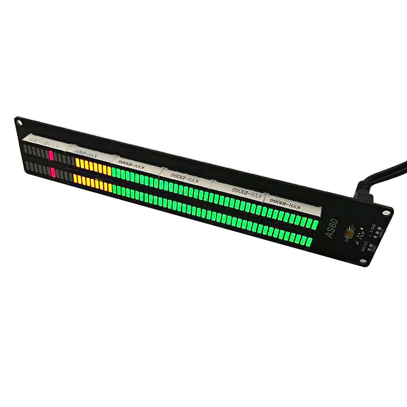 AS60 LED Music Spectrum Indicator Dual Channel 60 Level Volume Display Electronic VU Meter
