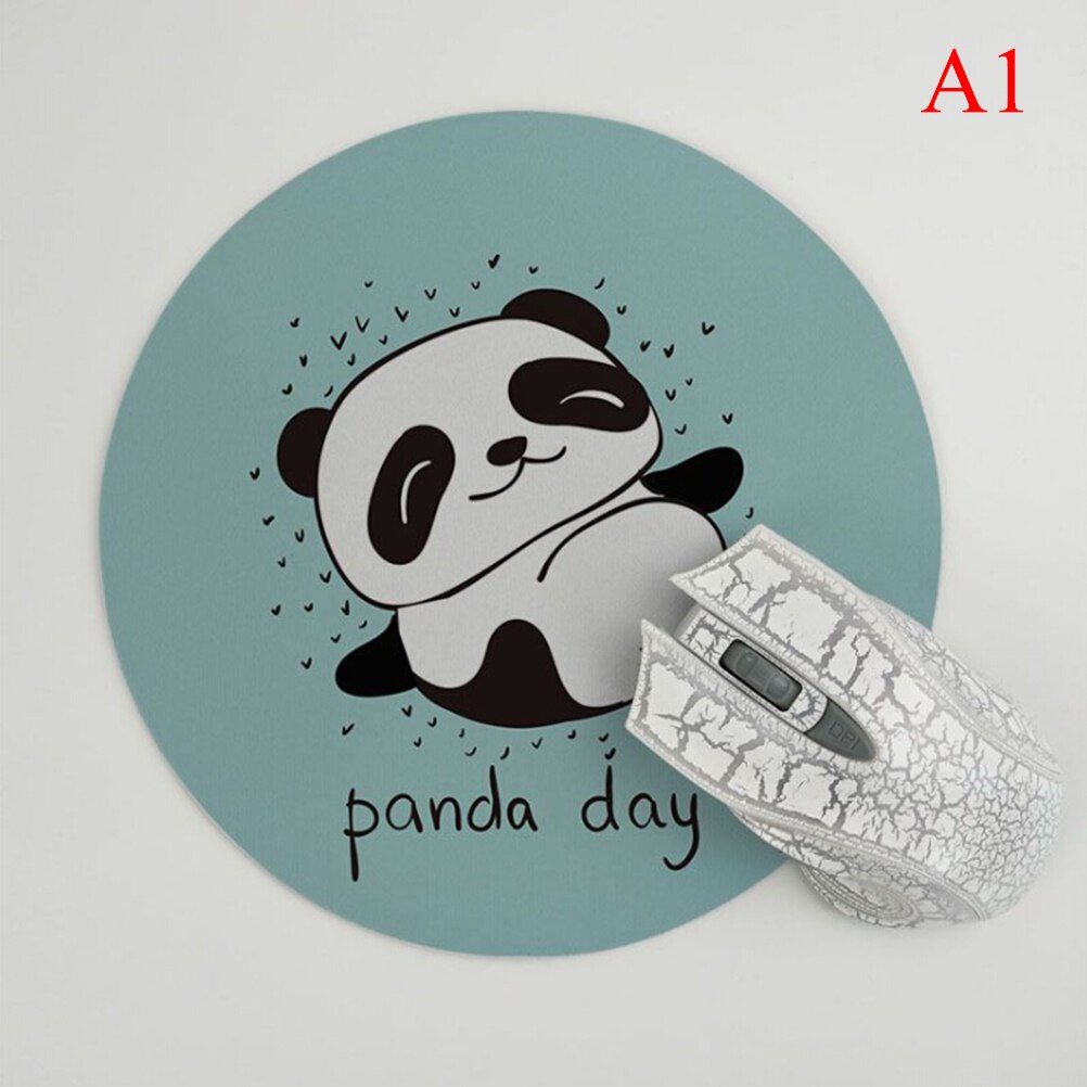 Gaming Mouse Pads Cat Dog Horse Panda Computer Mouse Padding Mat Ultra Soft Natural Rubber Annimal Series Mice Pad Round: White
