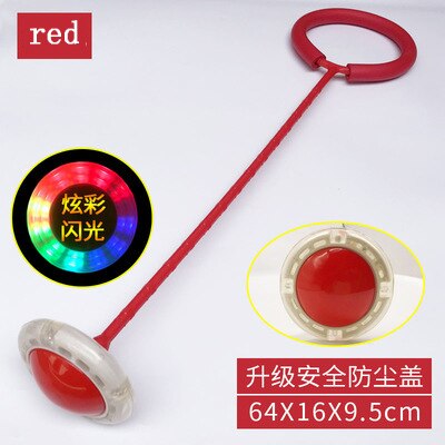 Glowing Bouncing Balls One Foot Flashing Skip Ball Jump Ropes Sports Swing Ball Children Fitness Playing Entertainment Fun Toys: Red
