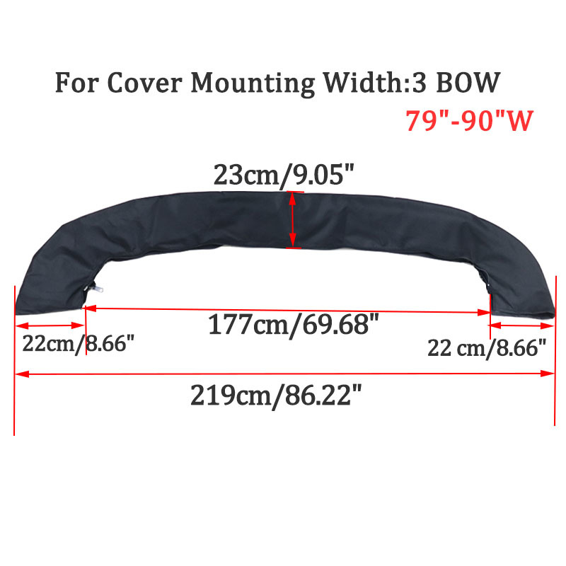 Wasserdichte 600D 3/4 Bogen Bimini Top Boot Abdeckung Kein Rahmen Yacht Boot Abdeckung Mit Reißverschluss Anti UV Staubdicht Abdeckung Marine Zubehör: Rot