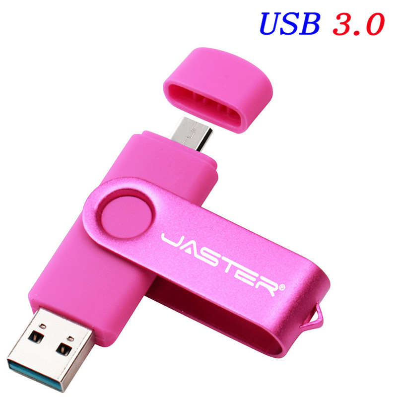 USB 3.0 OTG 64GB Black 2 in 1 Flash Drive 32GB Waterproof 16GB Plastic pendrive 8GB U disk 4GB Memory Stick Business: Pink / 32 GB