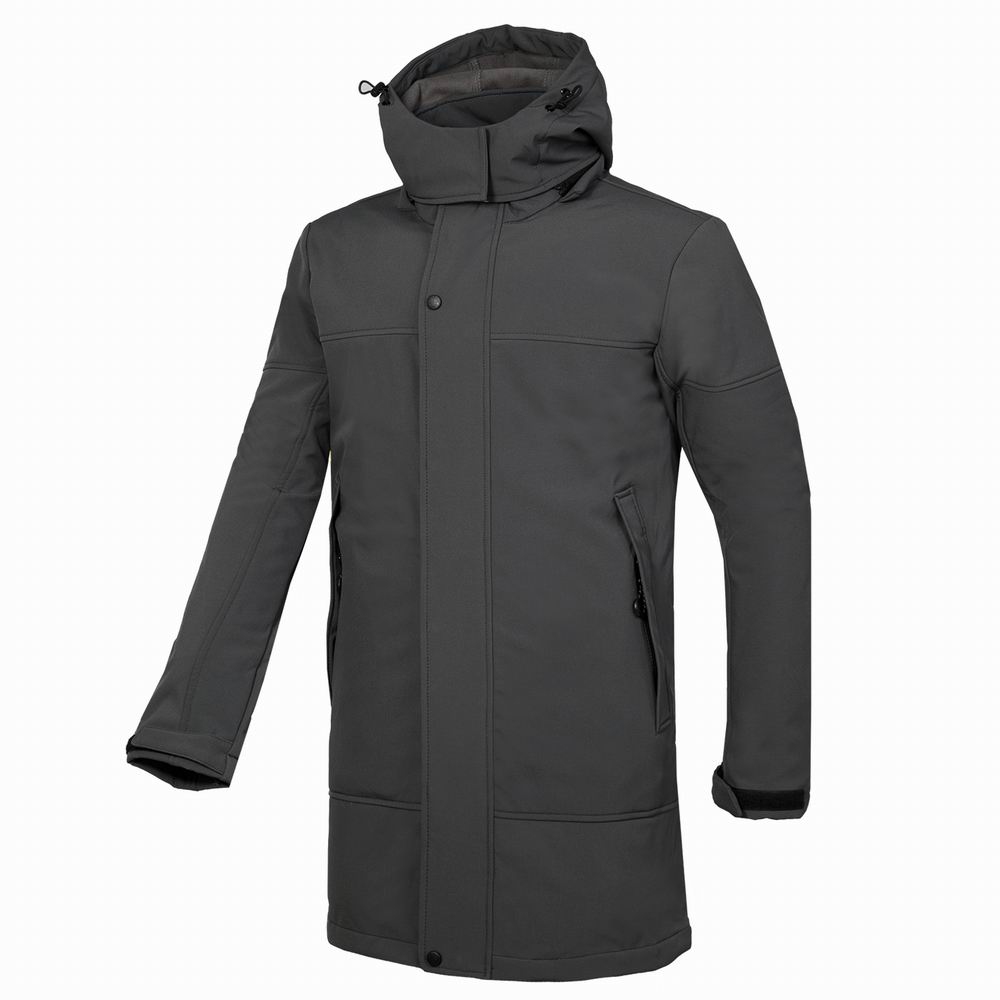 Long Softshell Men Jacket Waterproof Windproof Fleece Thermal Windbreaker Skiing Snowboarding Jackets Mountain Hiking Clothes: gray / L