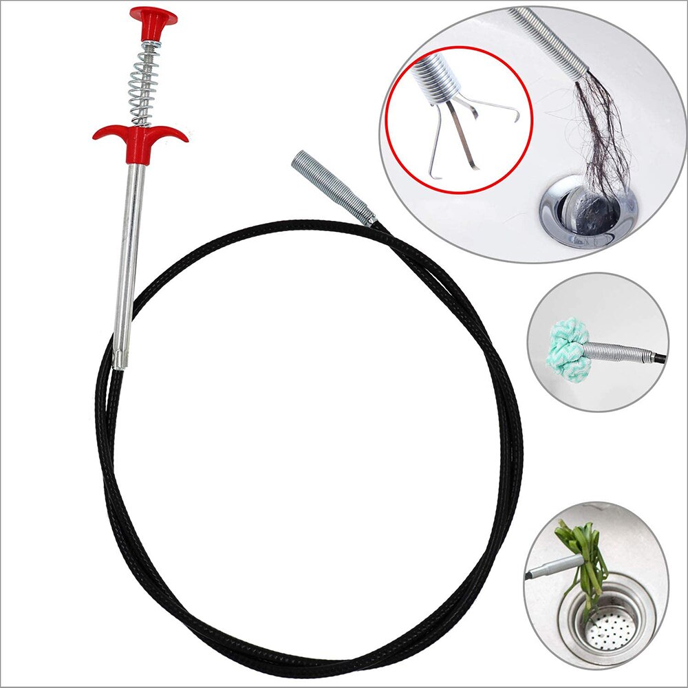 24Inch Sink Snake Grabberable Claw Pick up Tool With 4 Claws Plumbing Snake Tool for Sink Tube Drain Sewer Drain Clog Remover