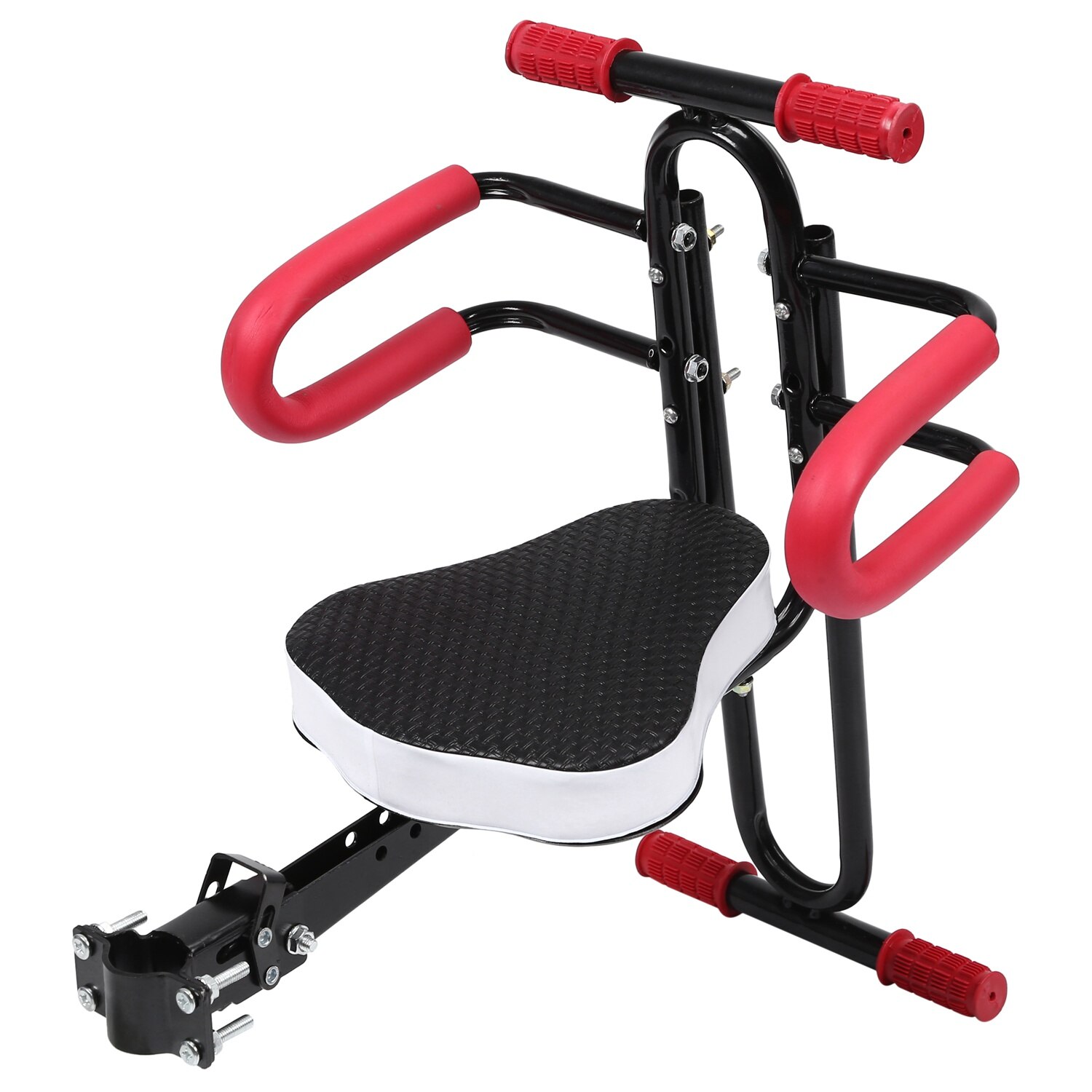 Silla de bicicleta eléctrica para niños, asiento de seguridad frontal con barra protectora de reposabrazos, Pedal, accesorios de ciclismo