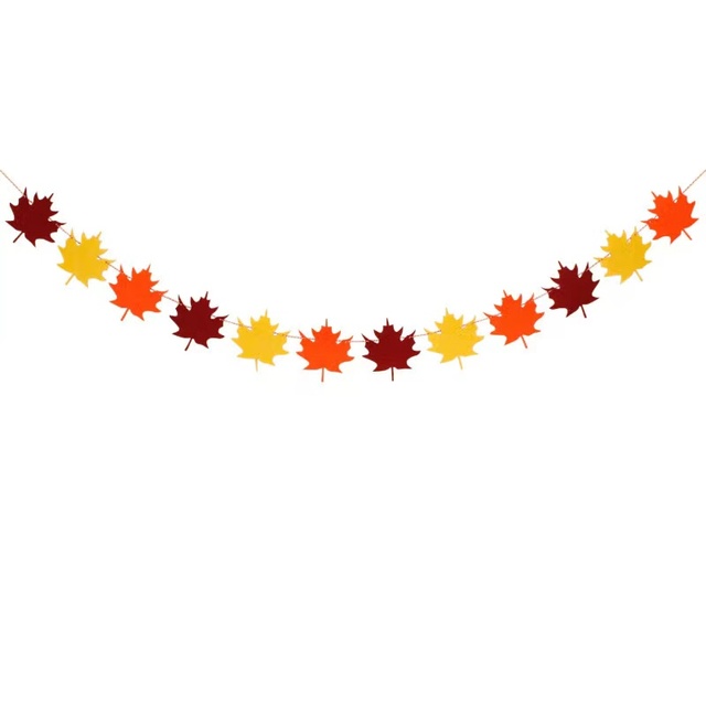 Felt Fall Thankful Give Thanks Banner Fall Maple Leaves Garland Banner for Autumn Wedding Birthday Thanksgiving Decorations: Maple 02