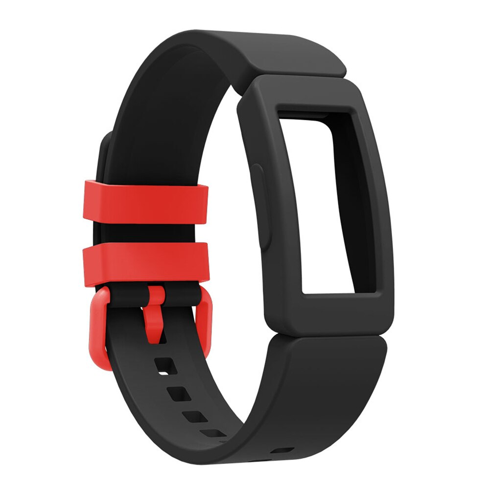 Holdbart silikone armbåndsarmbånd til fitbit inspirere hr / fitbit ace 2 smart ur udskiftning urbånd: Sort