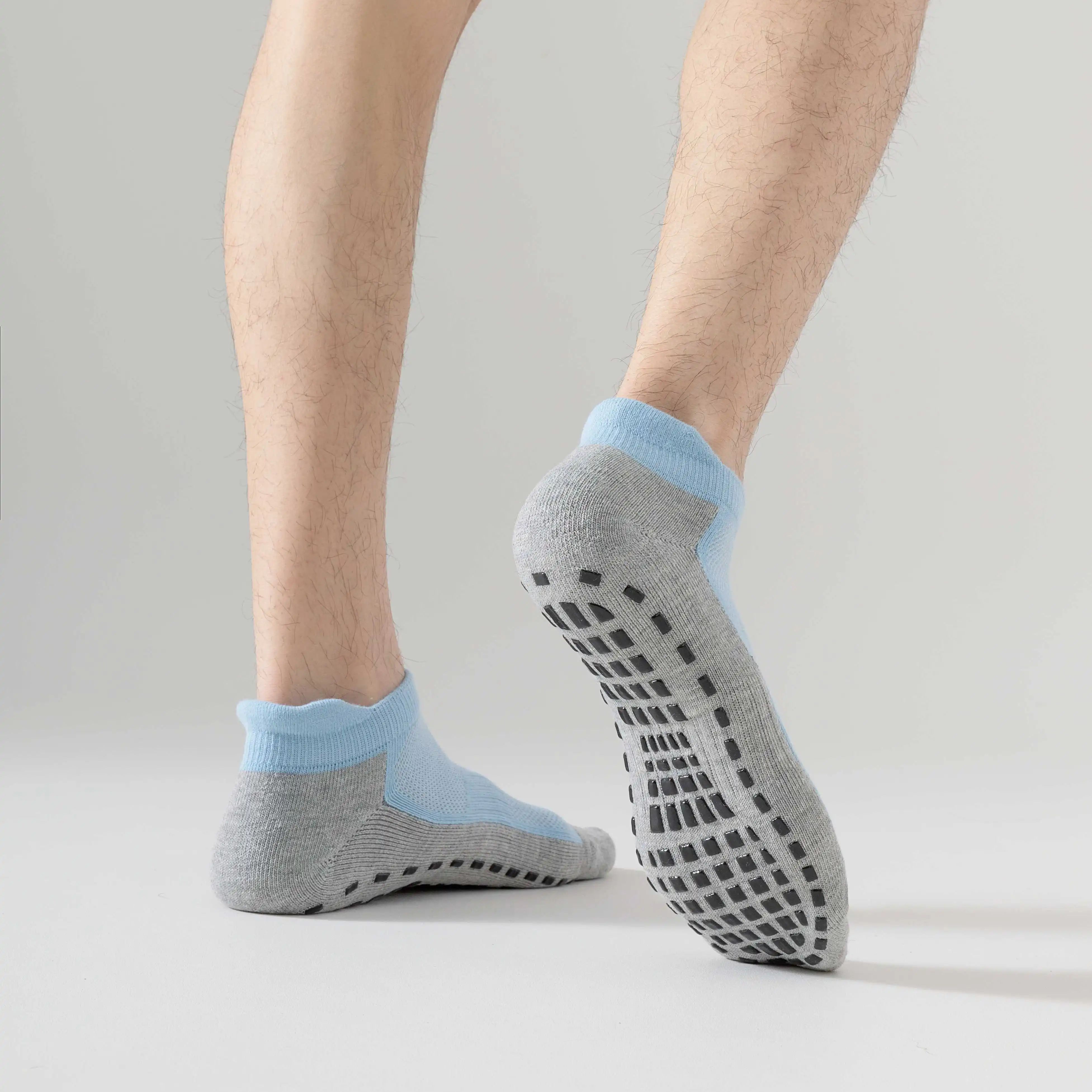 Voetbalsokken, verdikte handdoeksokken, basketbalsokken met korte buis voor heren, antislip- en slijtvaste sportsokken van siliconen