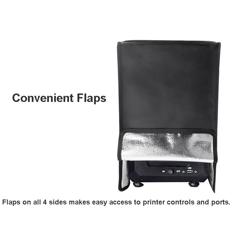 1pc Black 3D Printer Blackout Cover Enclosure Protection From Sunlight Dust Dirt Spill PVC Laminated Polyester Storage Sleeve