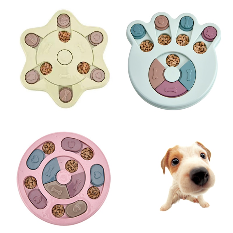 Hund puslespil legetøj øger iq interaktiv langsom dosering fodring kæledyr hund træning spil feeder til lille mellemstor hundehvalp