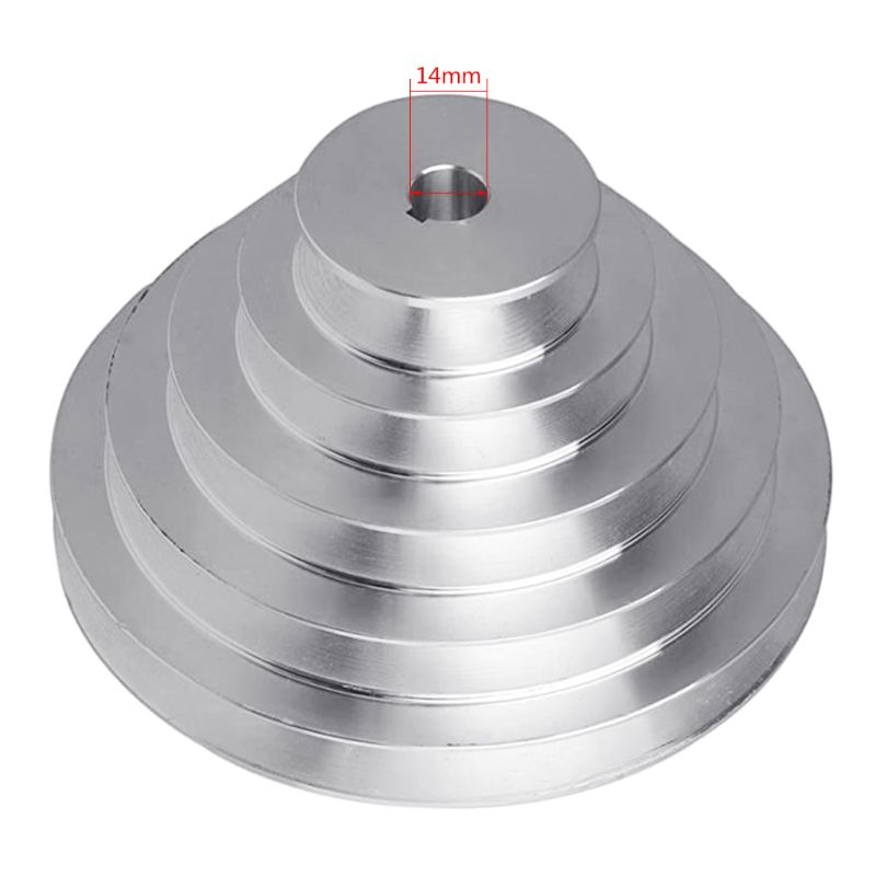 Aluminium et type 5- trins pagodeskivehjul 150mm ydre diameter 14mm to 28mm boring til v-formet tandrem