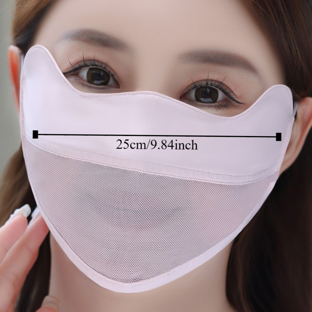 Elastischer UV-Schutz Eisseide Gesichtsschal Mesh Einfarbiger Sonnenschutz Gesichtsschleier Gesichtsmasken Anti-UV Gesichtsbedeckung Sport