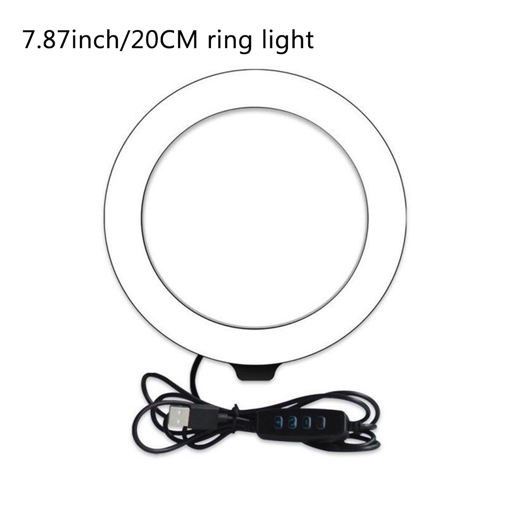 8 Inch Led Ring Licht Met Statief Usb Dimbare Ring Lamp Voor Tik Tok Video Make Selfie Ringlicht Voor smartphone Camera: 20cm ring light