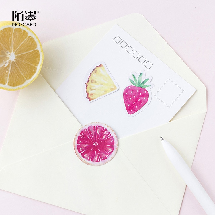 45 stk/pakning frisk frukt klistremerker mini papir dekorasjon klistremerker gjør selv dagbok scrapbooking planlegger etikett klistremerke kawaii skrivesaker