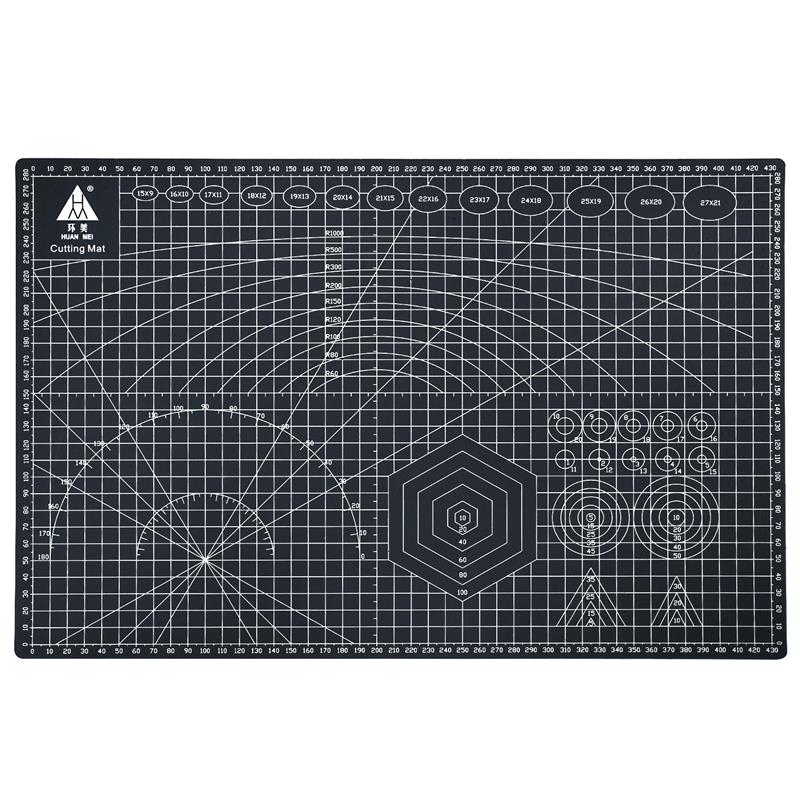 A3 A4 5 PVC Cutting Mat Workbench Patchwork Cut Pad Sewing Manual DIY Knife Engraving Leather Cutting Board Single Side Underlay: A3-black
