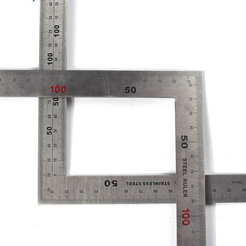 Angel 150 x 300mm 250 x 500mm Thicker 2mm Stainless Steel 90 Degree Right Angle Ruler for Woodworking / Office Measuring Tools