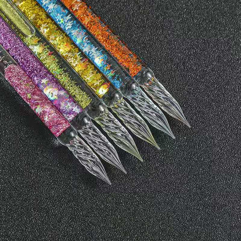 Quicksand Gradient Colour Glass Dip Pen 16 Style Student Stationery School Supplies Writing Printing Fountain Pen School
