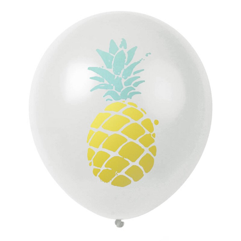 Ballons en Latex de feuilles de palmier 10 pièces | Décoration de Ballon flamant rose, ananas Tropical, Cactus, fête d'anniversaire, plage, été: White Pineapple