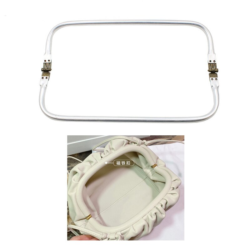 Marco para bolsa de Doctor, Marco para monedero, de Metal plateado, de aluminio, Asa de marco tubular, accesorios para bolso de mano, 20cm, 25cm, 30cm