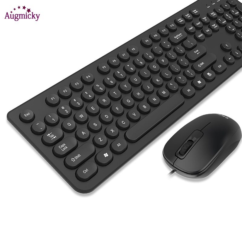 USB Wired Steampunk Vintage Gaming With Round Key Cap Multimedia Button Keyboard Keypad Mouse Combos Set