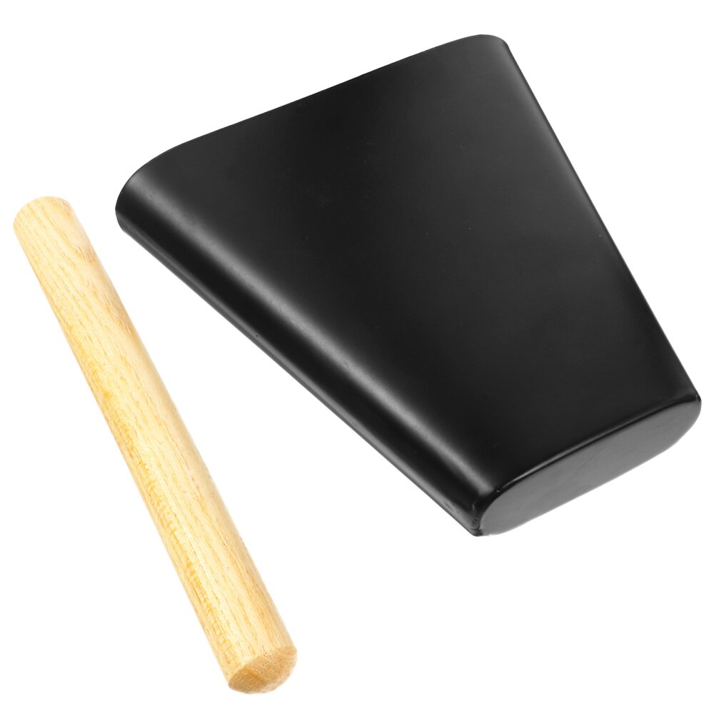 1 pc Kuhglocke Mit Schläger Stock Schwarz Schlagzeug Instrument Drumset Zubehör Lärm Hersteller Kuh Glocke für Bauernhof