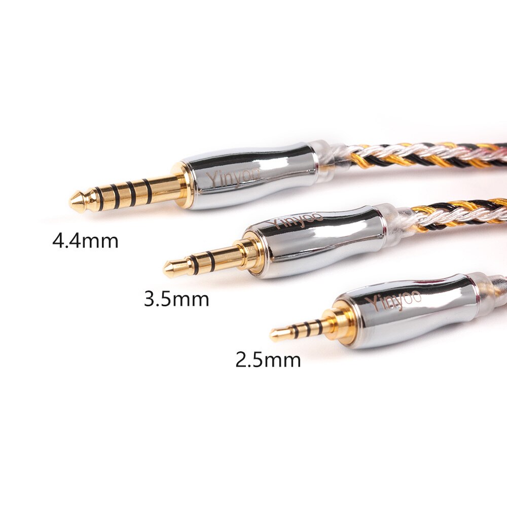 Yinyoo 16 Core Upgraded Silver Plated Copper Cable 2.5/3.5/4.4MM With MMCX/2pin/QDC TFZ Connector KZ ZS10 ZSX BLON bl-03 bl-05