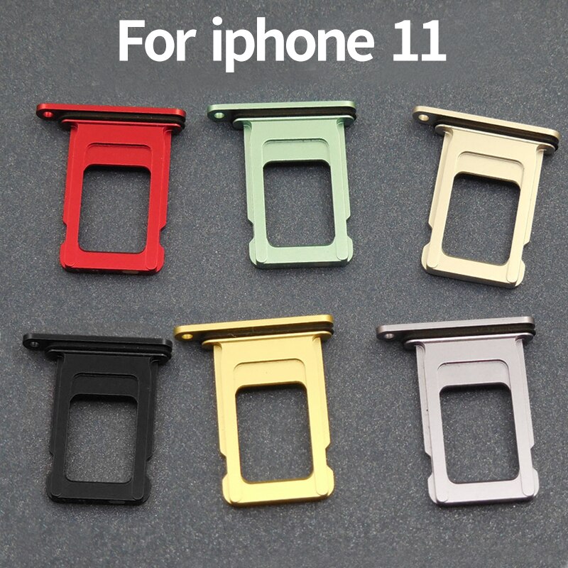 10pcs/lot Original Single/Dual SIM Card Holder Slot Tray Container Adapter Replacement For iPhone 11 With Waterproof Ring