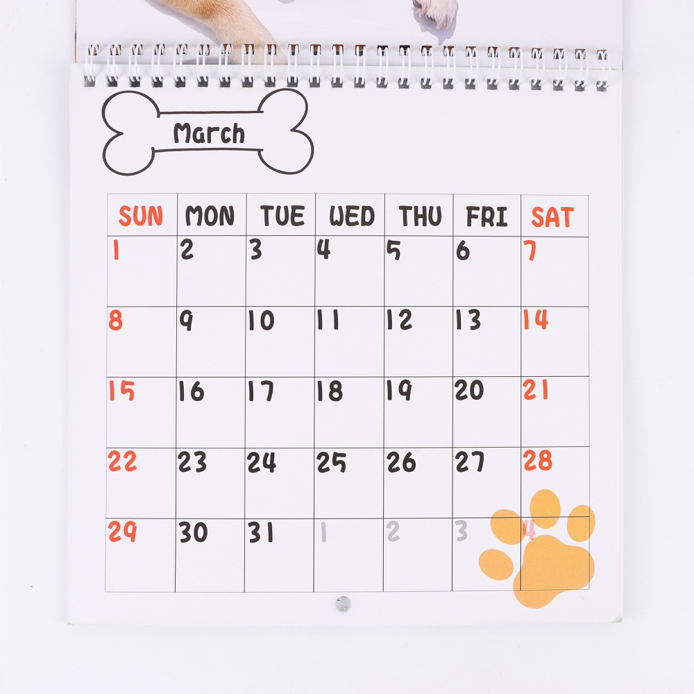 Cute Dog Illustration Calendar - Monthly & Daily Planner with Adorable Puppy , Portable Time Organizer for Home & Off