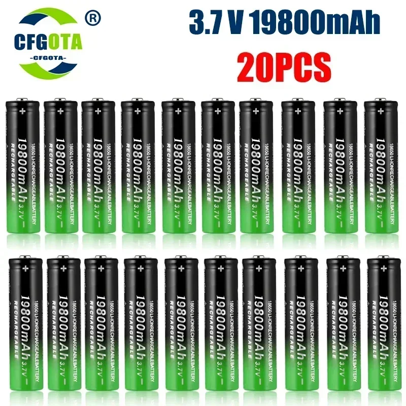 18650 Baterías de Litio Linterna 18650 Batería Recargable 3.7V 19800 Mah para Linterna + Cargador USB: Castaño