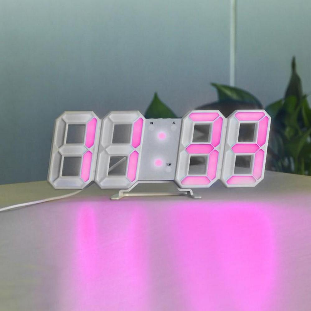 3D Digital LED Clock Alarm Watch USB Charge Electronic Digital Clocks Wall Horloge Home Decoration Office Table Desk Clock: type 2