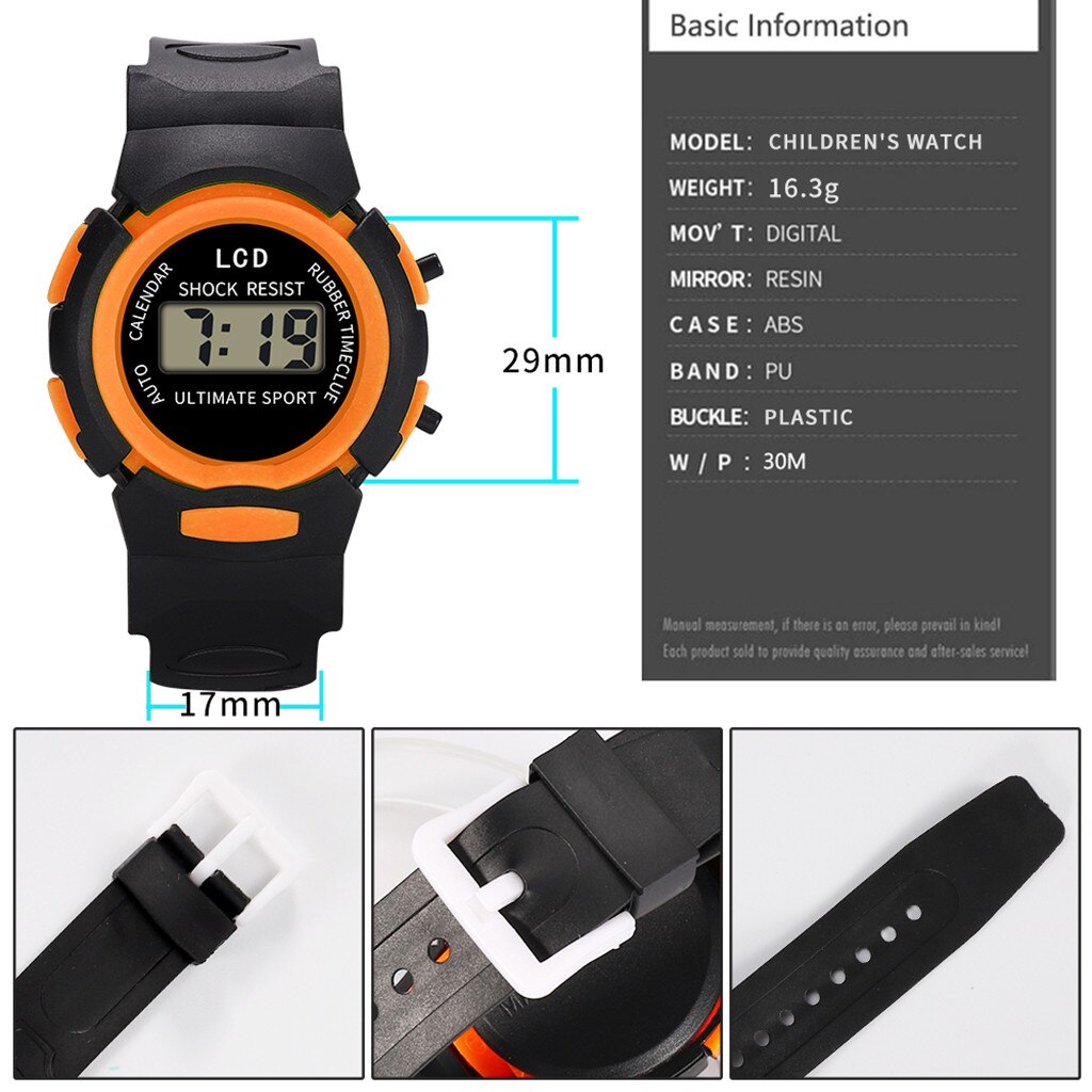 Kinderen Horloge Meisjes Analoge Digitale Sport Led Elektronische Waterdichte Polshorloge Horloge Klok #7