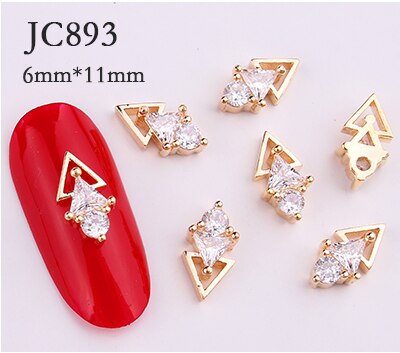 20 stk/parti zirkon krystal diamant 3d smykker japanske neglekunst dekorationer øverste niveau krystal manicure dekorationer: 893