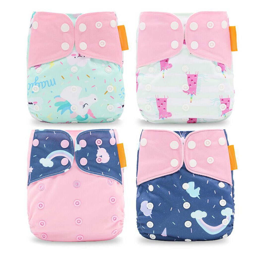 4pcs Baby Reusable Nappies Washable Polyester Cloth Diaper Suitable For Toddler Age 0-3 Years Old: 5