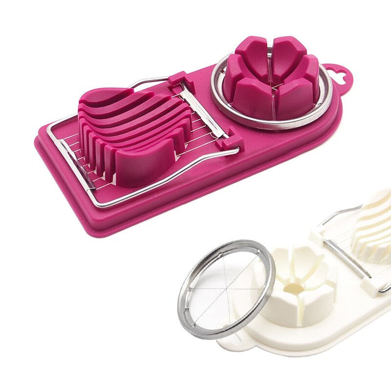 Multi-Functionele Egg Cutter Met Haak Roestvrij Staal Weerstaan Tomaat Ui Snijden Snijden Koken Gereedschap Keuken Accessoires