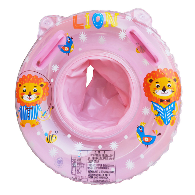 Anello da nuoto per accessori per piscina per bambini cerchio gonfiabile per bambini doppio manico galleggiante per bambini anello da nuoto sedile galleggiante giocattoli d&#39;acqua: pink lion