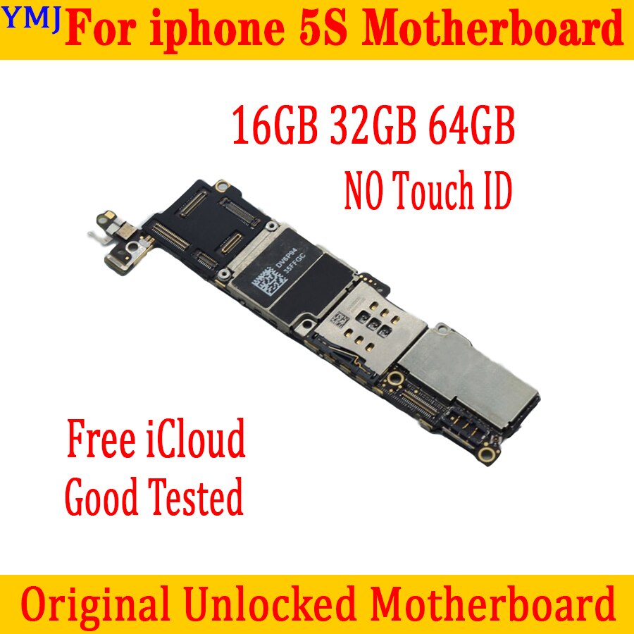 For iphone 5s motherboard 16gb/32gb/64gb with/without Touch ID,100% original unlocked for iphone 5s Logic rboard with Chips by