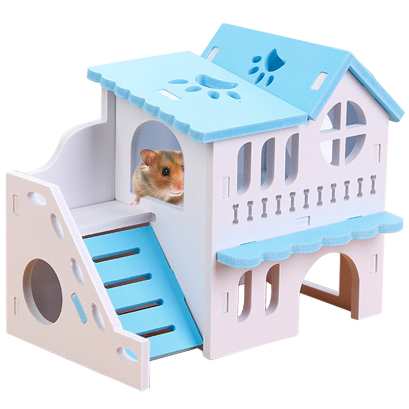 Hamster Huis Speelgoed Huisdier Klein Dier Hideout Hamster Houten Huis 2 Lagen Met Ladder Houten Hut Hamster Spelen Speelgoed