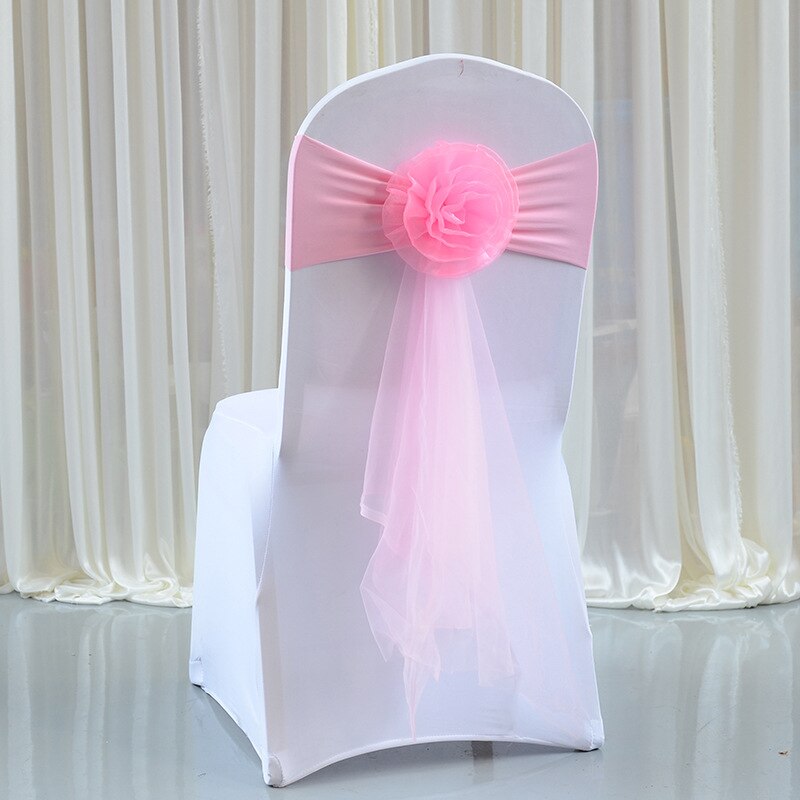1 Stück Hochzeit Sessel Bogen Organza Sessel Schärpe Blume Sessel Startseite Knoten Pro Bankett Veranstaltung Geburtstag Party Dekoration: A04