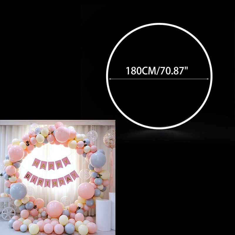 Arche ronde pour ballons, Base de poteau, support de cadre de couronne en plastique, décoration de fête prénatale, anniversaire, mariage: 180cm
