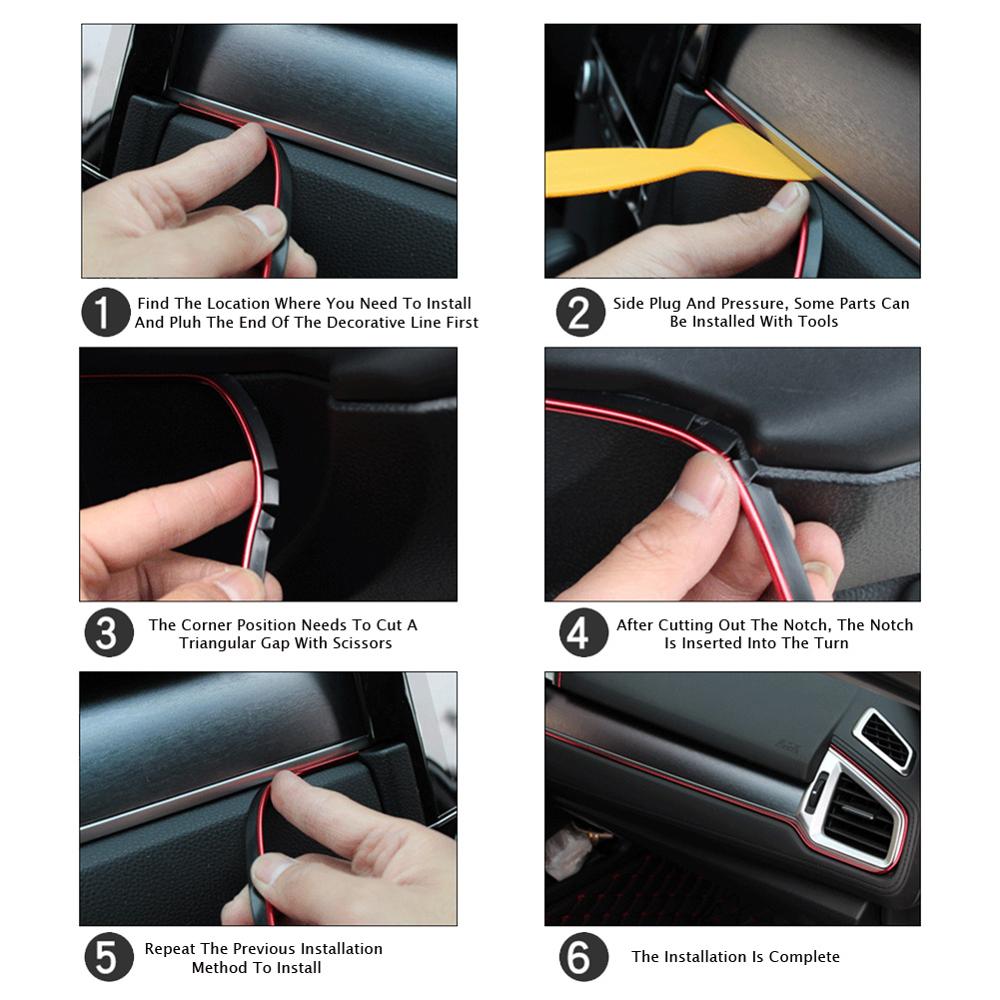 10M Auto Styling Interieur Trim Met Decoratieve Molding Dashboard Deur Rand Universele Molding Trim Auto Interieur Decoratie Strepen