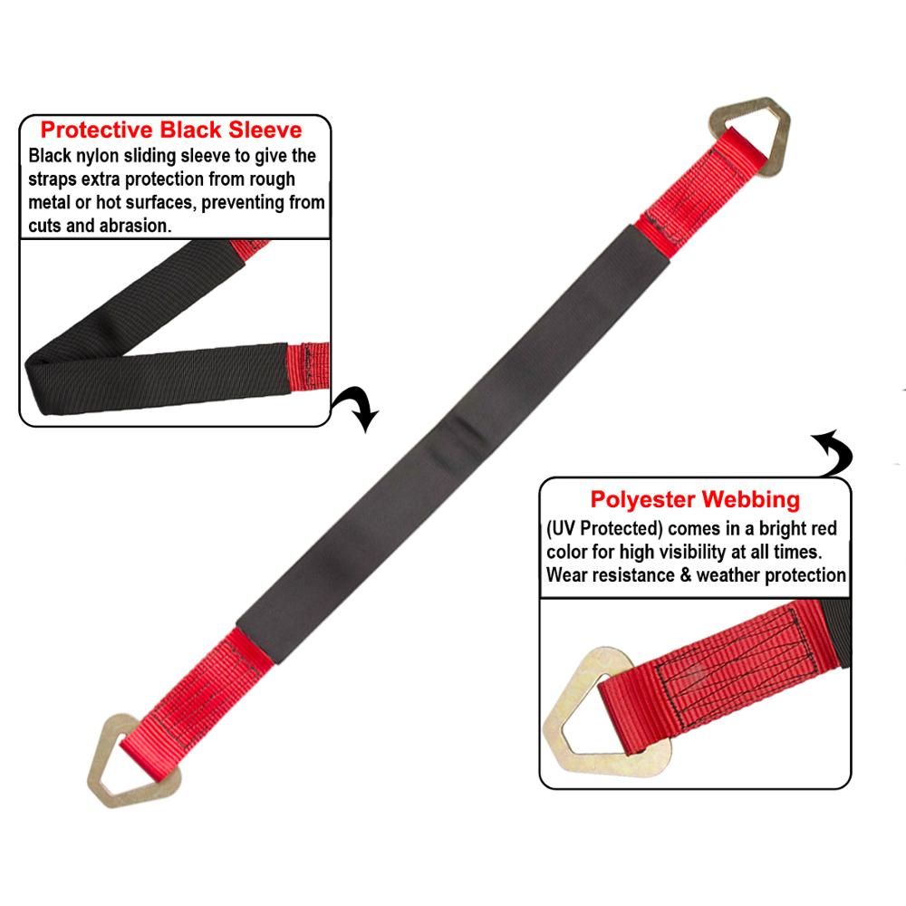 4 Pack HD 2" Wide X 36" Long Axle Straps Race Car Carrier Hauler Trailer Tow Truck Wheel Tie Down